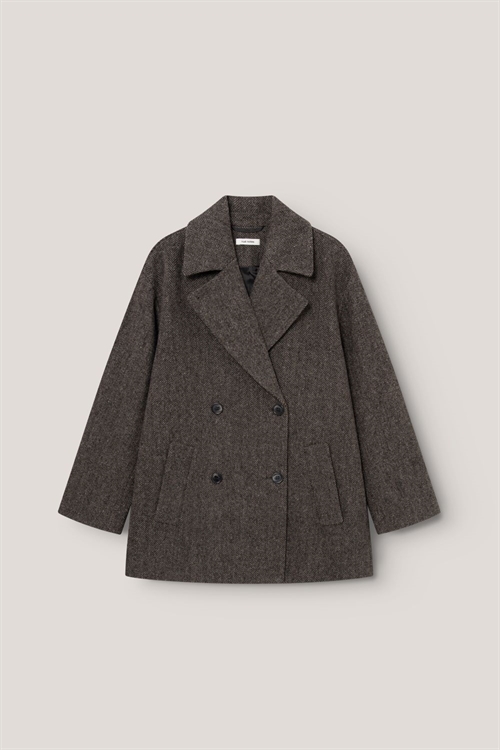 NUE NOTES EDMONTON COAT DARK BROWN HERRINGBONE